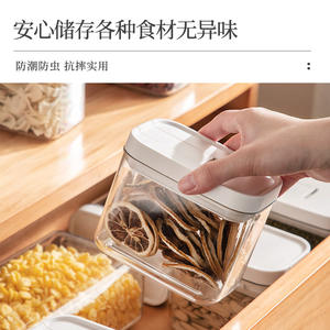 กล่องเก็บอาหารคอตตอน โด ขนาด 500 มล. 800 มล. 1200 มล. 1800 มล. ทรงสี่เหลี่ยม ฝาปิดแบบหนีบ ปิดสนิท กันความชื้น สำหรับเก็บธัญพืชและซีเรียล - Product Image 5