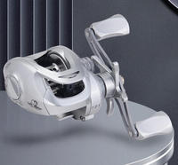 Moulinet de pêche à tambour anti-explosion magnétique 20 niveaux, 8 kg de résistance, rapport de vitesse élevé 7.2:1, pour lancer d'appâts, main droite