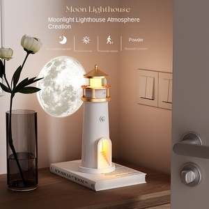 <strong>Moonlight</strong> Tower Lamp Creative LED Night Automatic Induction ABS for Bedroom Bedside Atmosphere <strong>Sleeping</strong> Moon Projection Lamp - Product Image 1
