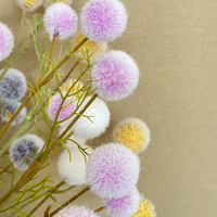 OEM Transfrontalier : Coussin en mousse floquée et fleurs décoratives à 9 têtes en boule de fausse fourrure, pour décoration intérieure de salon, réaliste, fait main, style mignon