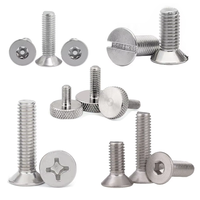 M3 M4 M5 M6 M8 M10 304 acier inoxydable/carton vis en acier moletée à tête ronde plate serrer à la main mur verre vis à oreilles moletée