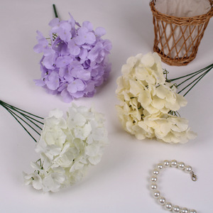Flor Artificial de Hortensia de Cinco Cabezas, Decoración para el Hogar, Sala de Estar, Boda, Arreglo Floral de Seda, Ramo - Product Image 3