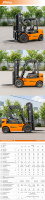 Chariot élévateur contrepoids diesel durable de 1500 kg à 3800 kg, moteur Euro 3, pneus pneumatiques, haute puissance