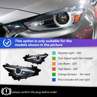 Ensemble de phares à LED avec lentille laser pour Mazda 3 Axela 2017-2019, DRL LED, Plug and Play, pièces de rechange automobiles, kit de modernisation
