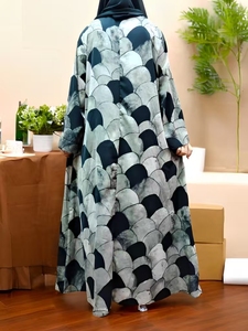 2025 nouvelle impression robes longues femmes sweat à capuche zippé Abaya vêtements femmes vêtements islamiques femmes fabricants robe musulmane - Product Image 4