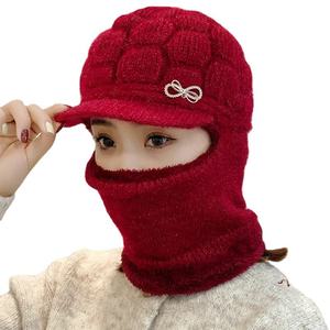 Écharpe chaude doublée de laine polaire d'hiver pour <span class=keywords><strong>femme</strong></span> <span class=keywords><strong>et</strong></span> <span class=keywords><strong>bonnet</strong></span> tricoté cagoule épaissie assortie pour les mères d'âge moyen <span class=keywords><strong>et</strong></span> âgées - Product Image 1
