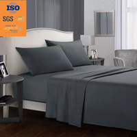 Vente en gros directe usine, très demandé : Ensemble de literie couleur personnalisée, ensemble de draps blancs unis pour hôpitaux et hôtels, en polycoton pour la maison