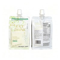 Pochette souple personnalisée à fond plat avec bec verseur, sachet plastique refermable de 238 ml pour jus et boissons, emballage liquide pour boissons