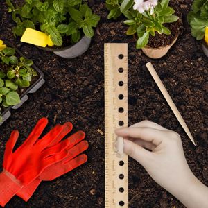 ไม้ SEEDER ปลูกไม้บรรทัดพร้อมต้นไม้ <span class=keywords><strong>Dibble</strong></span> สำหรับสวนและลาน - Product Image 3