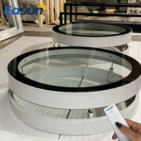 Claraboya Circular Automática de Aluminio para Sótano, Ventana Redonda para Techo, Sistema de Claraboya para Patio Empotrado, Iluminación Natural Diurna