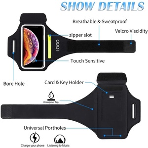 Téléphone portable personnalisé, sangles de poignet réglables, sac universel de jogging, de gymnastique, brassard de support pour téléphone portable en cours d'exécution - Product Image 3