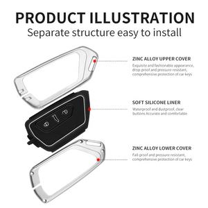 Funda Protectora de Silicona y Aleación de Zinc para Llave de Coche para Vw Golf 8, Carcasa Protectora para Skoda Octavia A8 Mk4 Mk8 <span class=keywords><strong>2020</strong></span> 2021 <span class=keywords><strong>Seat</strong></span> <span class=keywords><strong>Leon</strong></span> Mk4 - Product Image 5