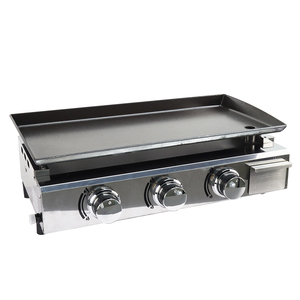 Piastra Professionale a Gas per Hamburger e Pancake in Acciaio Inox e Ghisa - Product Image 1