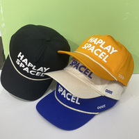 Gorra de béisbol con bordado de ala curva pequeña con logotipo de impresión no estructurado de alta calidad personalizada de fábrica de 5 paneles, gorra de papá con cuerda