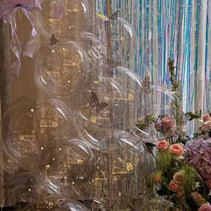 Globo Transparente de 20 Pulgadas con Diseño de Ondas, Edición Stretch, Impresión de Dibujos Animados Arcoíris, Decoración para Fiestas de Cumpleaños, Globo Redondo Flotante - Product Image 4