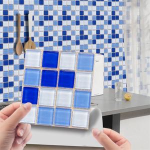 <b>Covered</b> Bright Film Square 10 Pieces <b>Tile</b> Panels Mosaic Pattern Self-Adhesive With Back Adhesive Removable Wall Sticker - Product Image 5