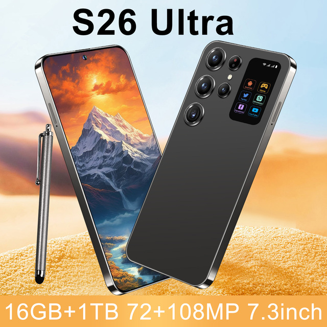 Original S26 Ultra 16GB RAM 1TB Storage 7.3-inch Smartphone Face Recognition Unlock 108MP Camera Android14 5G Unlocked Phone