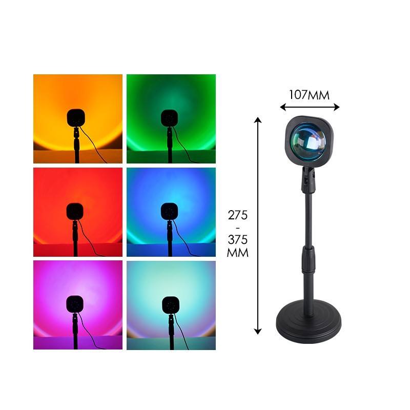 Cabezal de lámpara cuadrado (atardecer, arcoíris, arcoíris al atardecer, sol)