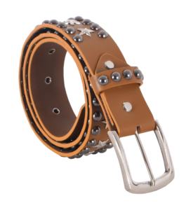 Cinturón Personalizado de Cuero Genuino con Tachuelas de Estrella, Diseño de Tachuelas de Estrella, Marca Personalizada, Etiqueta Privada, OEM, Venta al por Mayor, Estilo Punk Rock - Product Image 3