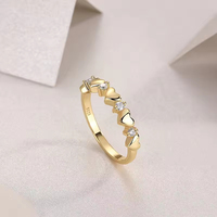 Bague Moissanite en or 18 carats plaqué argent 925 2mm Bague d'amour de style Ins minimaliste pour femme