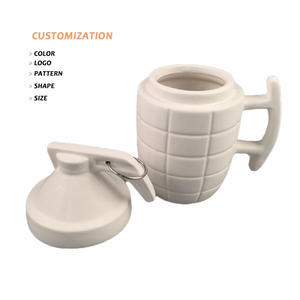 Diseño creativo Forma única 3D Porcelana Tazas de cerámica <span class=keywords><strong>Granada</strong></span> Taza de viaje Bomba Tazas de café Taza de cerámica negra al por mayor - Product Image 1