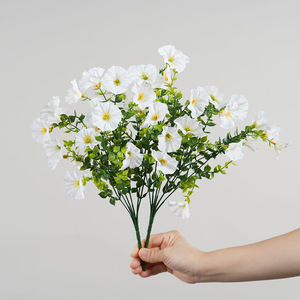 Ramo de Gloriosas Artificiales Greenway, Pétalos de PVC Blancos, Rosas y Morados, Arreglo Floral Decorativo para Interiores - Product Image 4