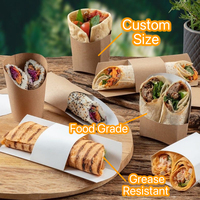 Boîte à kebab en papier kraft personnalisée, emballage à emporter pour la restauration rapide, poulet, burrito, shawarma, emballage, boîtes, pochette pour frites anti-graisse
