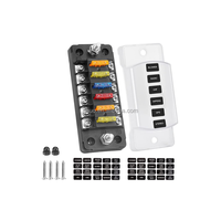 Boîtier de fusibles automobile 6 voies avec bus négatif 12V, support de fusibles standard automobile, boîte à fusibles à lame ATO/ATC 6 circuits pour applications électriques marines