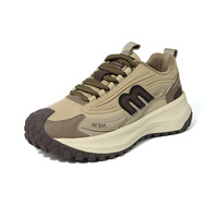 Chaussures décontractées pour hommes à marque privée OEM ODM avec logo personnalisé, semelle EVA, en maille et cuir synthétique, baskets d'extérieur à plateforme épaisse