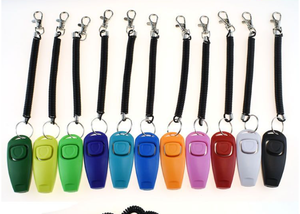 Ventas directas del fabricante LOGOTIPO personalizado Herramientas de comportamiento para mascotas 2 en 1 Entrenamiento de perros <span class=keywords><strong>Clicker</strong></span> Silbato Clickers para perros - Product Image 3