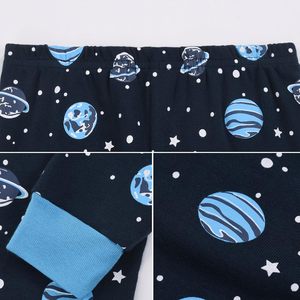 Pyjama d'automne en coton à manches longues pour garçons, imprimé astronaute de dessin animé, doux, lavable en machine, tailles 98-134 - Product Image 5