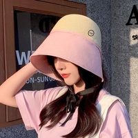 OEM été en plein air plage sauveteur visière chapeau de paille personnalisé Patch broderie Logo en gros creux crème solaire seau voyage pêche