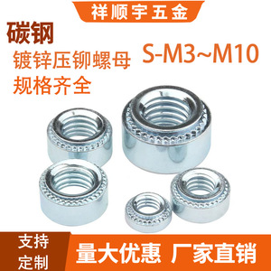 Tuercas de presión Xiang Shunyu M3 a M10 métricas de acero al carbono galvanizado para fijación de chapa metálica - Product Image 5