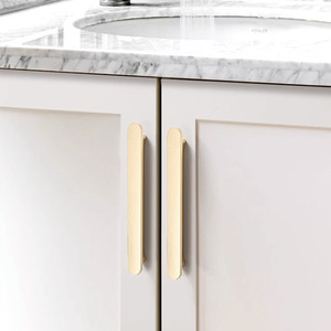 Style nordique moderne Simple haut de gamme bouton en alliage de Zinc longue poignée pour armoire armoire tiroir chaussures Design minimaliste français - Product Image 2