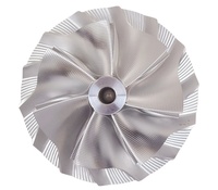 PTE7675 76.44/102.40mm 7+7 Bilah Kompresor Turbocharger Billet Point Milling Wheel untuk PTE7675 GEN 2 Tinggi Keseluruhan: 55.90mm
