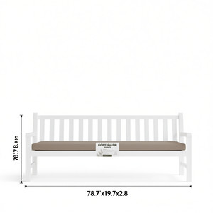 Coussin de banc de jardin en tissu Oxford 78,7x19,7x2,8 pouces, taupe, résistant à l'eau, pour banc de patio - Product Image 1