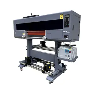 Alta Qualidade I1600 Uv Dtf Impressora 24 Polegada 60cm 3 4 cabeças Máquina De Impressão Digital Com Laminador 2 Em 1 Para Etiqueta De Cristal Uv Dtf