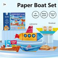 Kit de bateaux en papier à faire soi-même, origami, jouet artisanal fait main pour enfants de 4 ans et plus, activité créative d'apprentissage, cadeau éducatif amusant, jouets artisanaux DIY pour enfants
