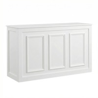 Comptoir de bar rectangulaire en bois massif blanc, personnalisé, durable et moderne, pour réceptions de mariage, extérieur, hôtel, maison, bar, salon