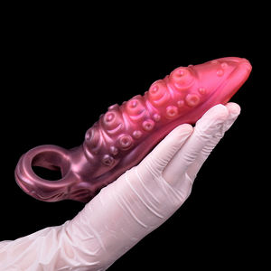 Drop Shipping Männliche Dildo hülle Silikon hülle mit Cockring Realistische Vergrößerung ärmel Männer <span class=keywords><strong>Penis</strong></span> abdeckung Männlich verlängern Dildo - Product Image 1