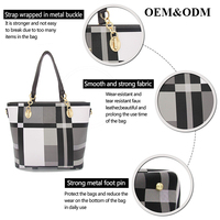 2025 Mode de haute qualité, Logo personnalisé Luxe femmes 6-en-1 mode Combo sac à main portefeuille ensemble Style décontracté avec deux poignées PU/