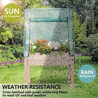 Boîte de jardinière extérieure en bois, lit de jardin surélevé avec couverture de serre pour légumes, Fruits, herbes, fleurs, ensemble de jardin de croissance
