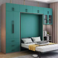 Lit mural multifonctionnel Murphy le plus vendu avec armoire intégrée, lit mural dissimulé avec placard, ensemble de meubles de chambre à coucher