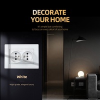 Enchufe Doble de Pared Elegante para PC, Negro, Dorado, Gris, Blanco, Enchufe Europeo de 16 A y 250 V, Toma de Corriente Doble Integrada en 1 Estación