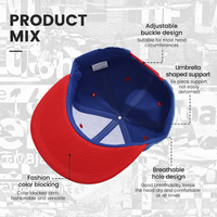 Gorra Snapback de Visera Plana sin Marca al por Mayor, Gorra de Béisbol de Dos Tonos, Estilo Urbano Hip Hop, Ajustable con Logotipo Personalizado Bordado, Deportiva Común
