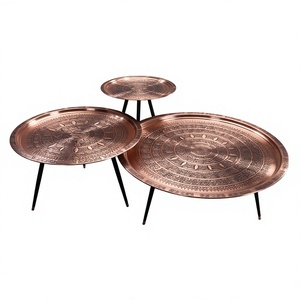Classic Design Modern Round Shape Metal Accent <b>Table</b> for Decor Handcrafted Coffee Living Room <b>Adjustable</b> <b>Height</b> Side <b>Table</b> - Product Image 1