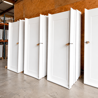 Porte intérieure en bois pré-montée style Shaker, à âme creuse, moulurée, apprêtée blanche, 30x80'', 1 panneau, pour maison, entrepôt américain
