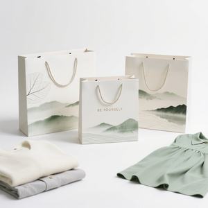 Bolsas de Papel Impresas Personalizadas con su Propio Logotipo, Bolsa de Papel Pequeña para Regalos, Compras, Ropa, Comercio Minorista y Embalaje para Días Festivos - Product Image 1