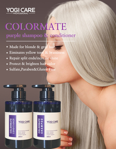 Set de Champú y Acondicionador Morado YOGI Custom Herbs – Cuidado Corrector del Color para Cabello Rubio, Decolorado y Gris - Product Image 2