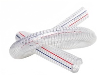 Tuyau en PVC renforcé de fil d'acier spiralé, transparent, flexible, résistant aux hautes températures, haute pression, résistant aux UV, usage industriel